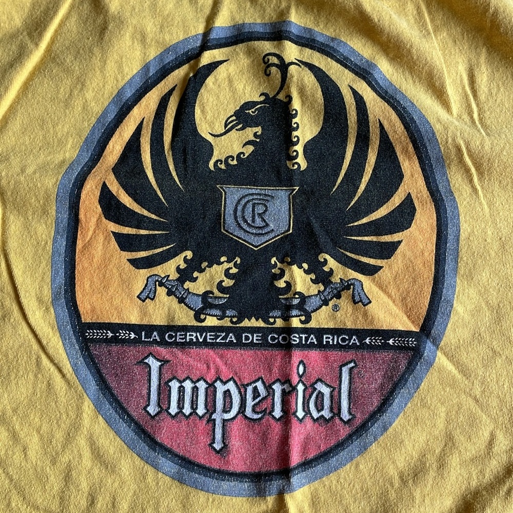 🇨🇷🍺Men’s XL yellow T-shirt original La Cerveza De Costa Rica Imperial
